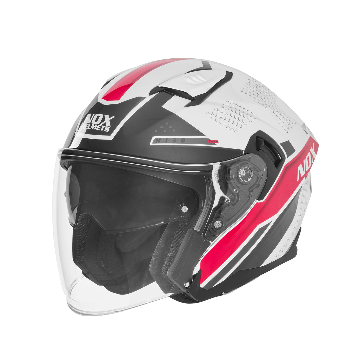 NOX WYPRZEDAŻ WYPRZEDAZ KASK OTWARTY JET Z BLENDĄ N130 EKTO KOLOR BIAŁY/RÓŻOWY