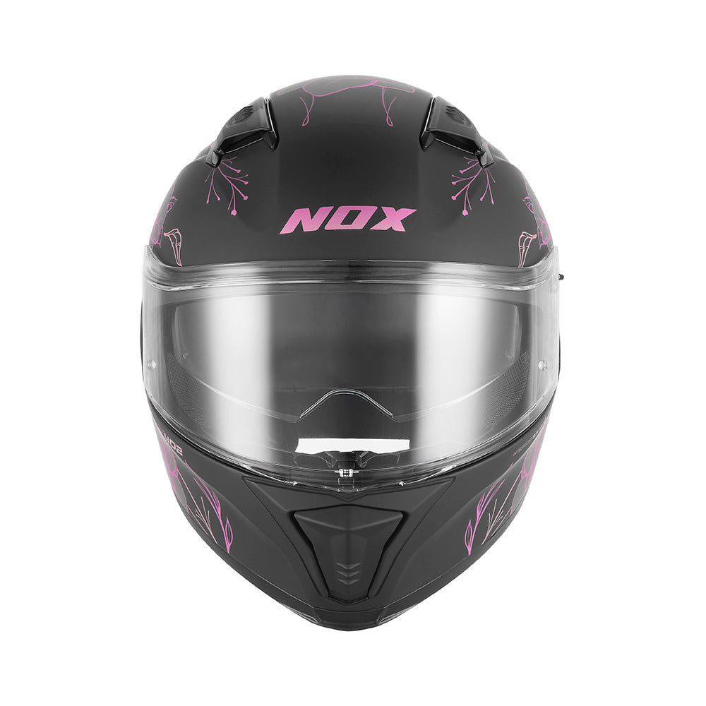 NOX KASK INTEGRALNY (FULL FACE) Z BLENDĄ N402 SPRING KOLOR CZARNY MAT/RÓŻOWY – zdjęcie 2