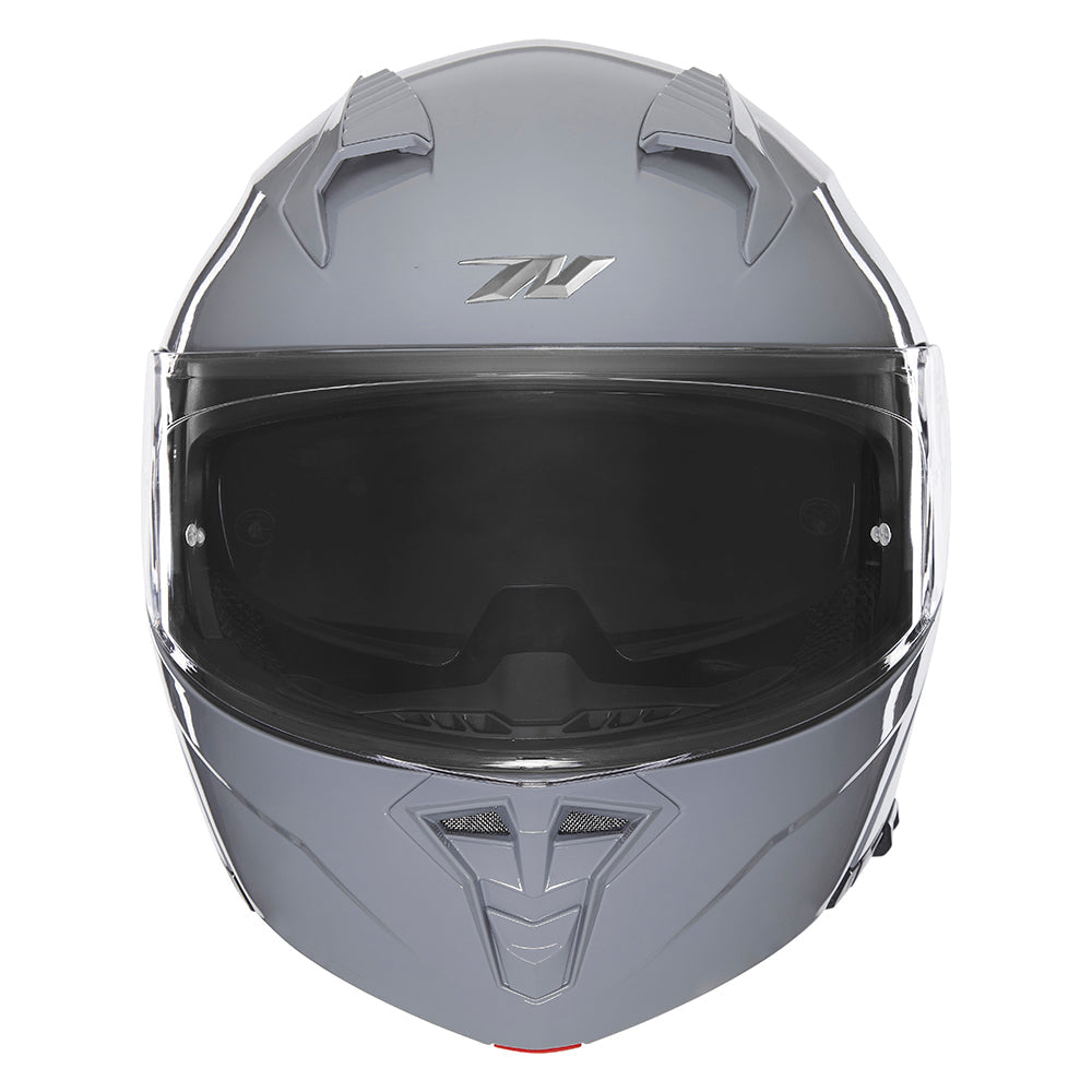 NOX PROMOCJA KASK SZCZĘKOWY (FLIP-UP) Z BLENDĄ N968 SOLID KOLOR SZARY POŁYSK – zdjęcie 2