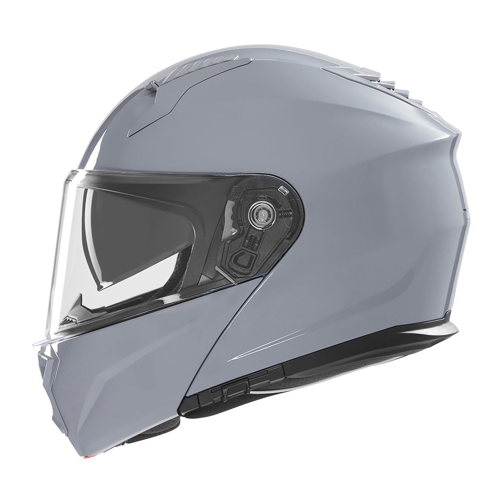 NOX PROMOCJA KASK SZCZĘKOWY (FLIP-UP) Z BLENDĄ N968 SOLID KOLOR SZARY POŁYSK – zdjęcie 3