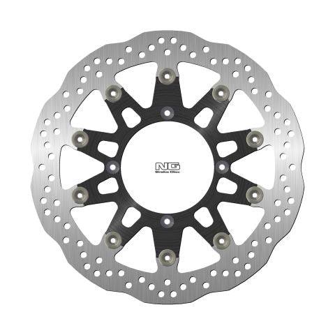 NG TARCZA HAMULCOWA PRZÓD KAWASAKI SUPERMOTARD 125/250 '06, SUPERMOTARD 450 '06-10 (320X109X5MM) (4X9,5MM) WAVE PŁYWAJĄCA (ŚRODEK ALUMINIOWY) – zdjęcie 2
