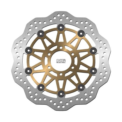 NG TARCZA HAMULCOWA PRZÓD YAMAHA FZS600 FAZER '98-'03, TDM850 '91-'01, FZR 600 '89-'95, URAL 750 '06-21, MOTO GUZZI DAYTONA 1000 '91-94, (298X64X4MM) (6X8,5MM) WAVE PŁYWAJĄCA (CZARNY ŚRODEK) – zdjęcie 2
