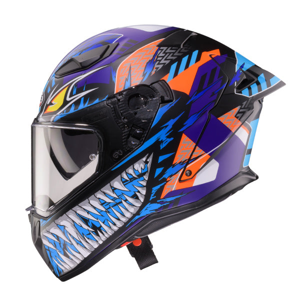 CABERG KASK INTEGRALNY Z BLENDĄ MODEL DRIFT EVO II NOBO CZARNY MAT/CZERWONY FLUO/NIEBIESKI KOLOR
