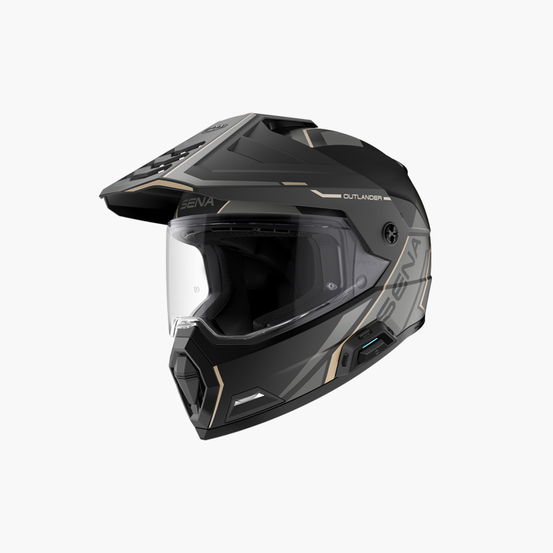 SENA 2026/07 KASK OUTLANDER DUAL SPORT FIBERGLASS Z INTERKOMEM MESH 3.0 DO 2000M ROZMIAR M KOLOR CZARNY MATT ( ECE R22.06 ) (EL)