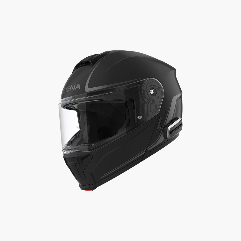 SENA 2026/07 KASK OUTRUSH 2 SZCZĘKOWY Z INTERKOMEM MESH 3.0 DO 1200M ROZMIAR M KOLOR CZARNY MATT ( ECE R22.06 ) (EL)
