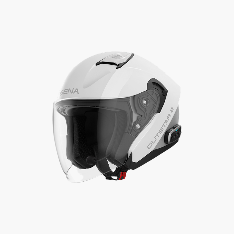 SENA 2026/07 KASK OUTSTAR 2 OTWARTY JET Z INTERKOMEM MESH 3.0 DO 1200M ROZMIAR L KOLOR BIAŁY ( ECE R22.06 ) (EL)