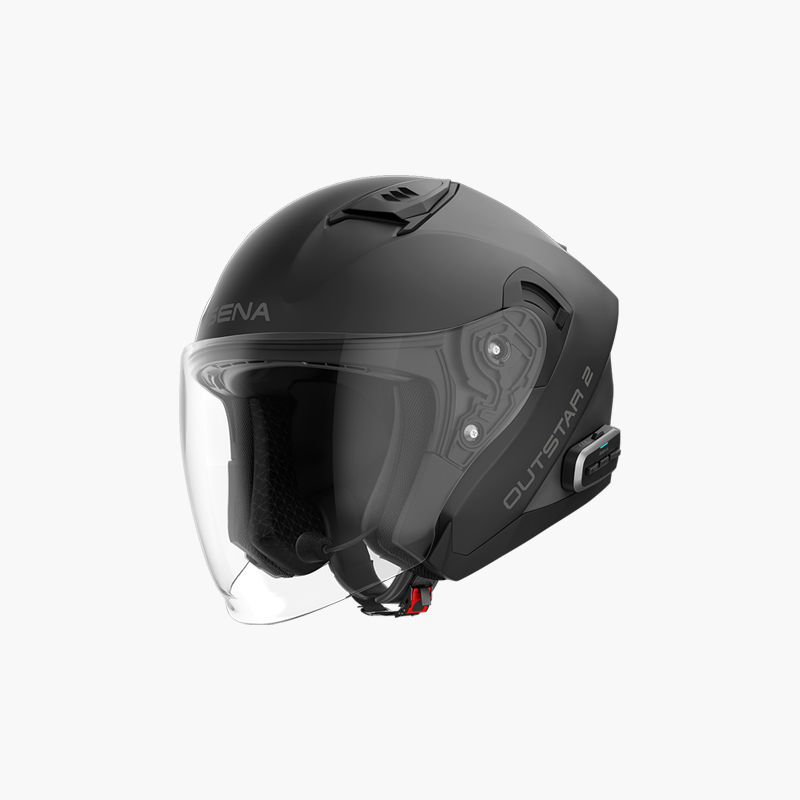 SENA 2026/07 KASK OUTSTAR 2 OTWARTY JET Z INTERKOMEM MESH 3.0 DO 1200M ROZMIAR L KOLOR CZARNY MATT ( ECE R22.06 ) (EL)