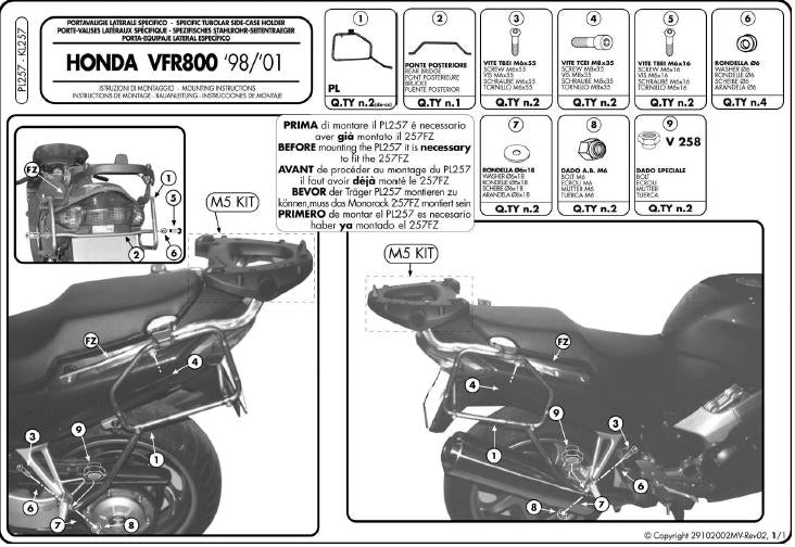 GIVI STELAŻ KUFRÓW BOCZNYCH MONOKEY - HONDA VFR 800 (98 > 01)