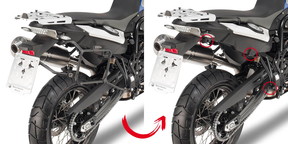 GIVI STELAŻ KUFRÓW BOCZNYCH MONOKEY - BMW F 650 / 700 / 800 GS (08 > 17)