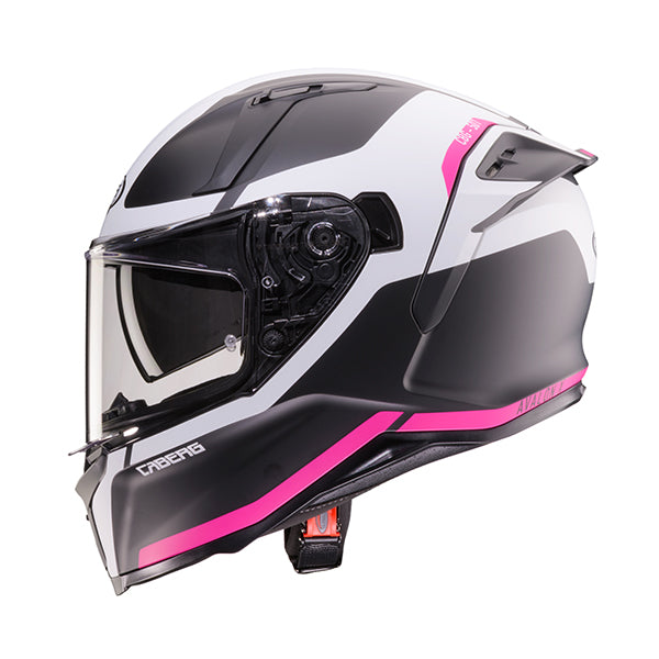 CABERG PROMOCJA KASK INTEGRALNY Z BLENDĄ MODEL AVALON X PURE KOLOR CZARNY MAT/BIAŁY/FUKSJA (INTENSYWNY ODCIEŃ RÓŻOWEGO)