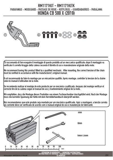 KAPPA MOCOWANIE BŁOTNIKA KRM01 I KRM02 HONDA CB 500 X (19-23) NX 500 (24-25) – zdjęcie 4