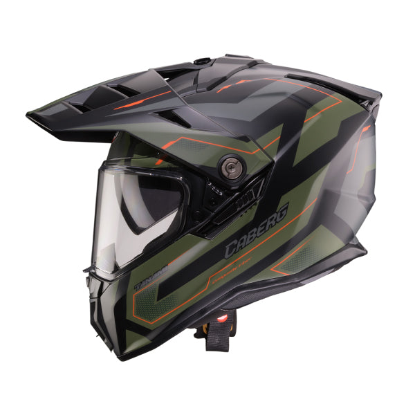CABERG KASK OFFROAD / TRAIL / ADVENTURE DUOSPORT (DUAL) TANAMI RANGER CZARNY MAT/ZIELONY (KHAKI)/POMARAŃCZOWY KOLOR