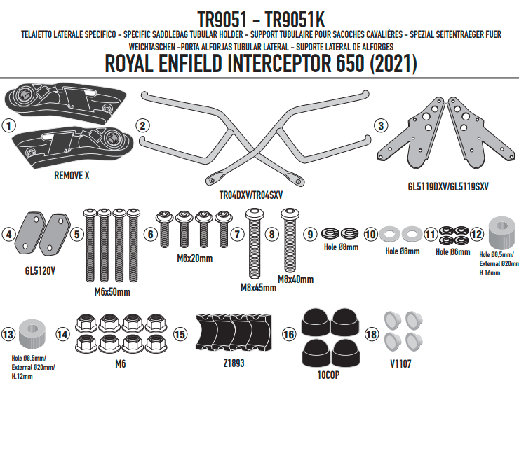 KAPPA STELAŻ POD TORBY (SAKWY) BOCZNE SZYBKIEGO MONTAŻU REMOVE-X ROYAL ENFIELD INTERCEPTOR 650 '19-'25 – zdjęcie 4