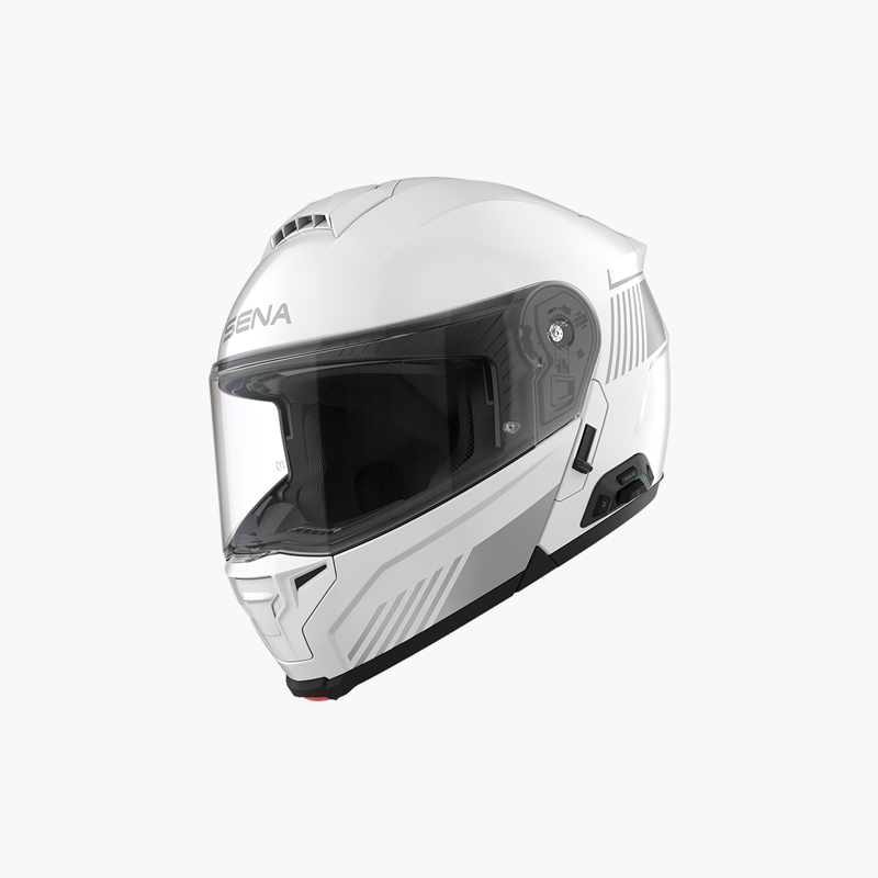 SENA 2026/07 KASK SPECTER SZCZĘKOWY / OTWARTY FLIP-UP FIBERGLASS Z INTERKOMEM MESH 3.0 DO 2000M ORAZ SYSTEMEM AUDIO HARMAN KARDON ROZMIAR M KOLOR BIAŁY ( ECE R22.06 P/J DUAL HOMOLOGATION ) ( PINLOCK W ZESTAWIE )