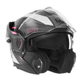 NOX PREMIUM KASK SZCZĘKOWY FLIP-BACK (SZCZĘKA DO TYŁU) Z BLENDĄ SPINNER ARK KOLOR CZARNY/BIAŁY/RÓŻOWY