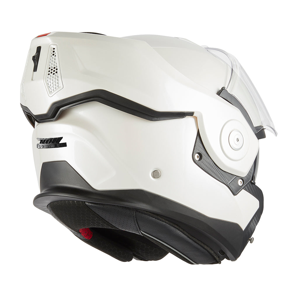 NOX PREMIUM KASK SZCZĘKOWY FLIP-BACK (SZCZĘKA DO TYŁU) Z BLENDĄ SPINNER KOLOR BIAŁY POŁYSK – zdjęcie 3