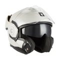 NOX PREMIUM KASK SZCZĘKOWY FLIP-BACK (SZCZĘKA DO TYŁU) Z BLENDĄ SPINNER KOLOR BIAŁY POŁYSK