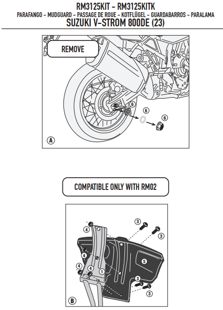 KAPPA MOCOWANIE BŁOTNIKA KRM02 SUZUKI V-STROM 800DE/SE '23-'25, GSX 8S '23-'25 – zdjęcie 2
