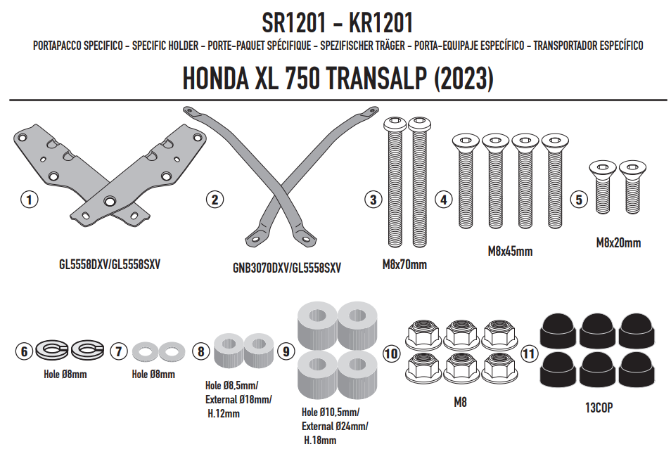 KAPPA STELAŻ KUFRA CENTRALNEGO HONDA XL 750 TRANSALP '23-'26 (BEZ PŁYTY)