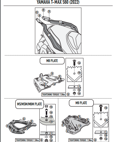 KAPPA STELAŻ KUFRA CENTRALNEGO YAMAHA T-MAX 560 '22-'25, (BEZ PŁYTY) – zdjęcie 3