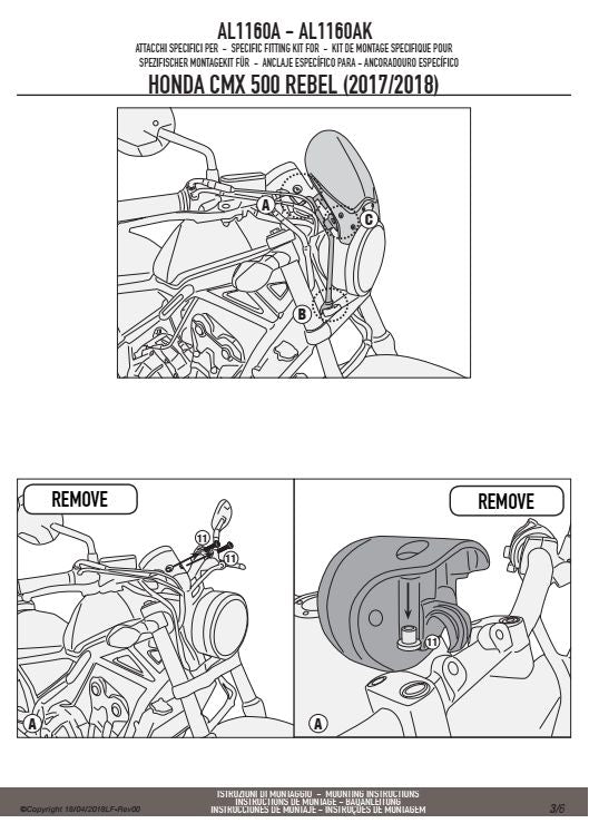 KAPPA MOCOWANIE SZYB 100ALBK, 140AK, 140SK HONDA CMX 500 Rebel (17-19) – zdjęcie 4
