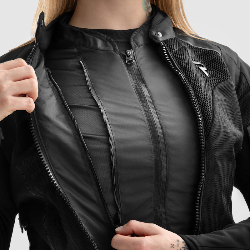 KURTKA MOTOCYKLOWA TEKSTYLNA DAMSKA REBELHORN JAX BLACK WXS