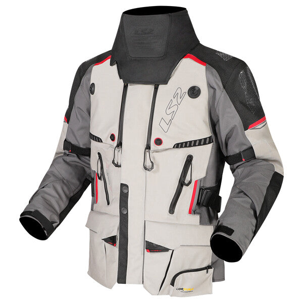 KURTKA LS2 APOLLO MAN GREY BLACK RED