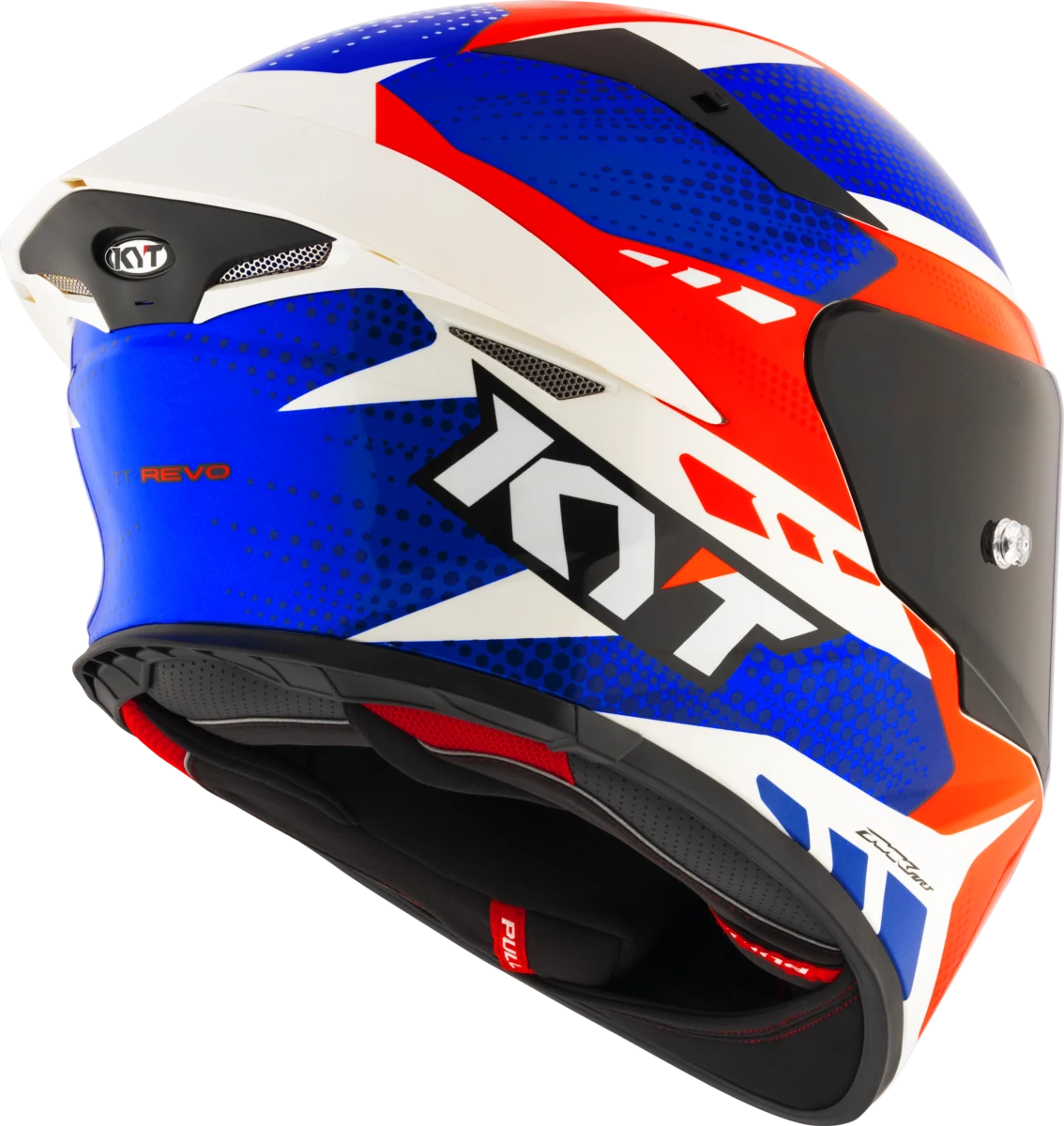 Kask motocyklowy KYT TT-REVO GEAR Niebieski/Czerwony