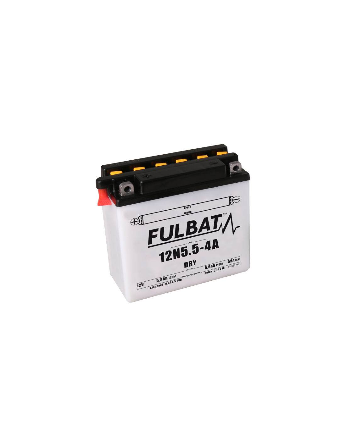 Akumulator FULBAT FUL DRY - 12N5.5-4A (suchy, obsługowy, kwas w zestawie)