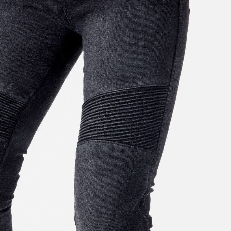 JEANSY MOTOCYKLOWE DAMSKIE OZONE AGNESS 2 WASHED BLACK