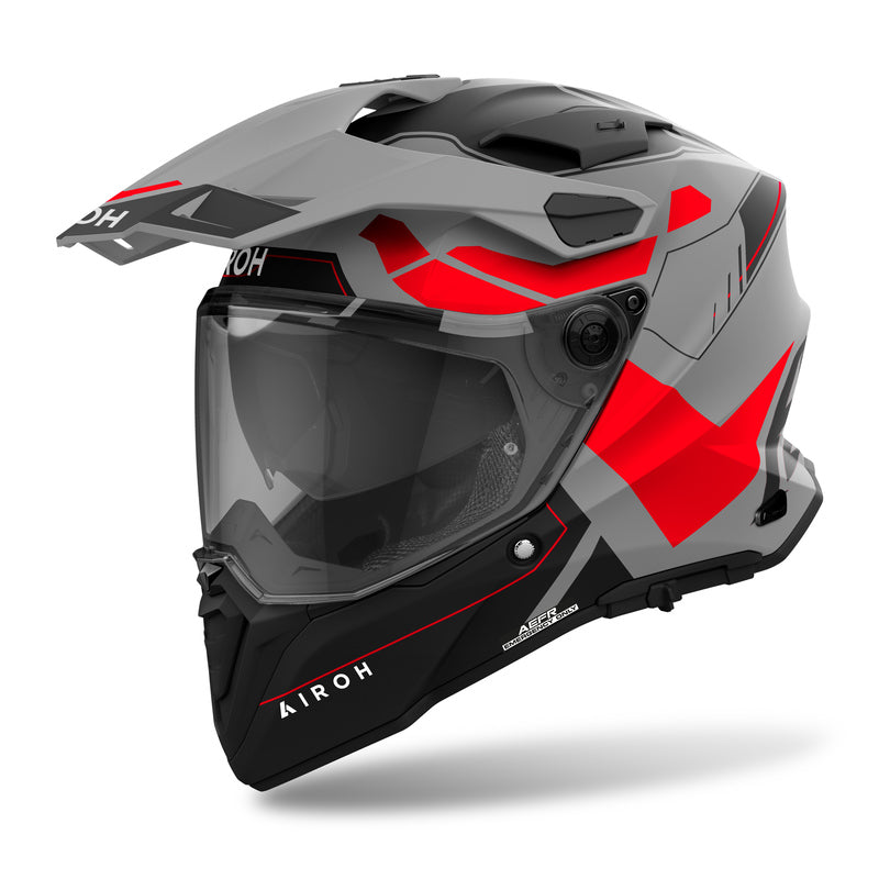 KASK MOTOCYKLOWY AIROH COMMANDER 2 REVEAL RED FLUO MATT