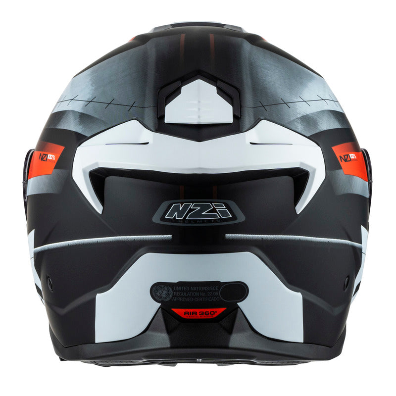 KASK MOTOCYKLOWY NZI COMBI 3 DUO METRIC BLACK RED MATT XS