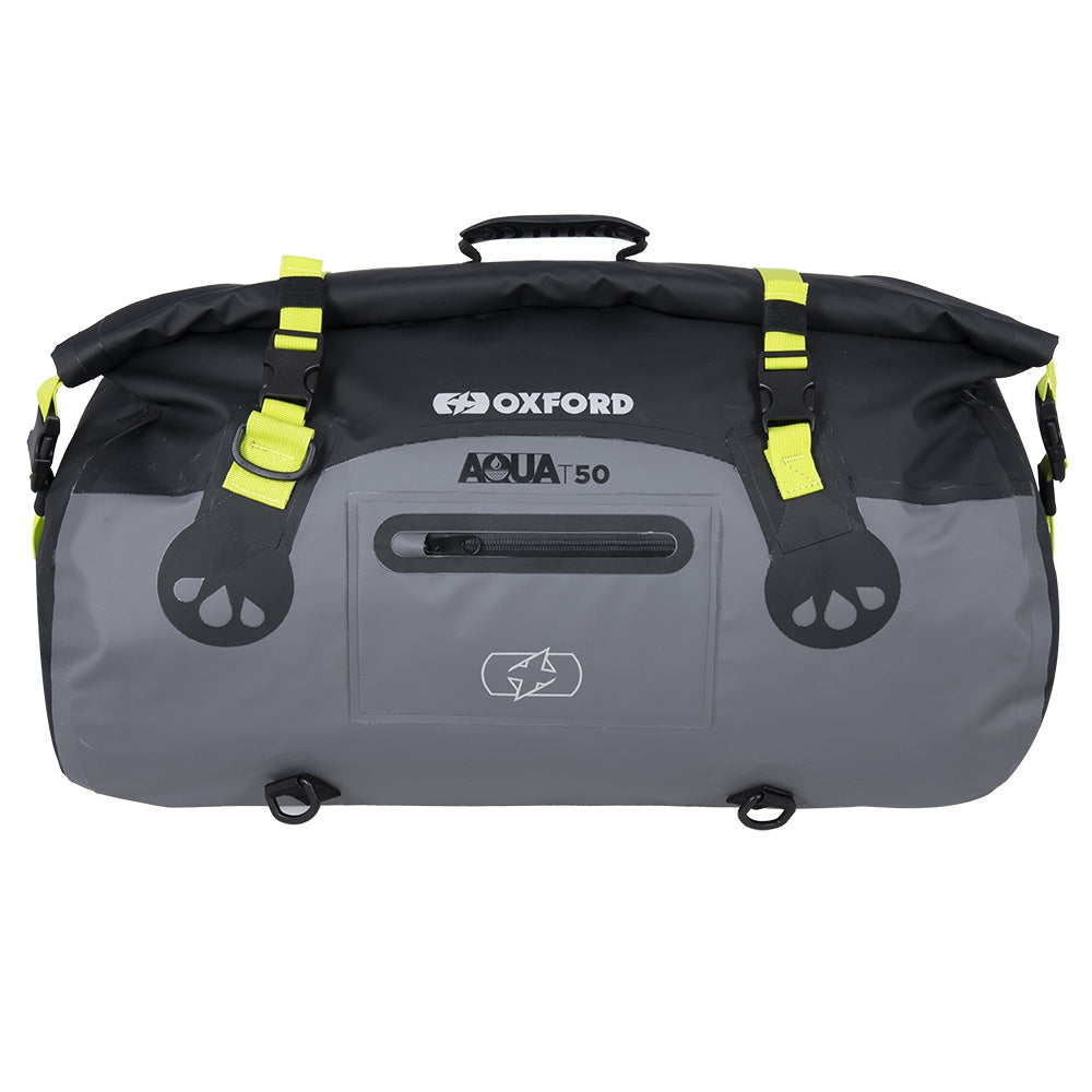 OXFORD TORBA AQUA T-50 ROLLBAG WODOODPORNA POJEMNOŚĆ 50L KOLOR CZARNY/SZARY/ŻÓŁTY FLUO