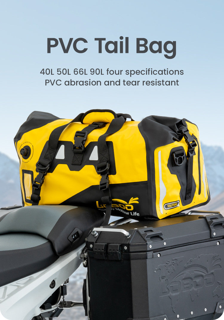 LOBOO Torba motocyklowa PVC żółta 66L (z kieszenią separacyjną na mokre rzeczy)