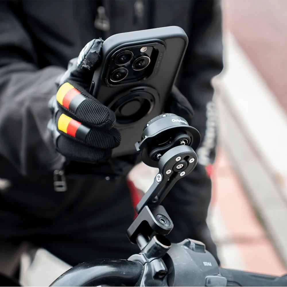 QUICK LAUNCH uchwyt na telefon z amortyzacją i ramieniem na klamkę sprzęgła motocyklowego Outplorer QM06