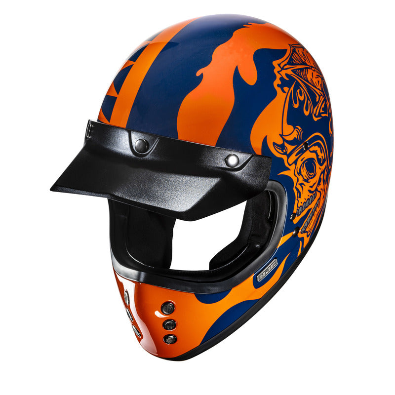 KASK MOTOCYKLOWY HJC V60 FLAME BLACK ORANGE