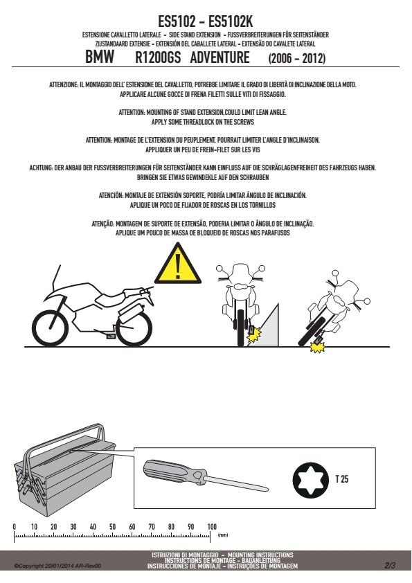 KAPPA POSZERZENIE STOPKI BOCZNEJ BMW R 1200GS ADVENTURE (06-13) – zdjęcie 2