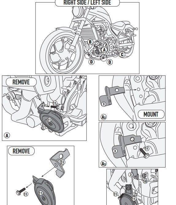 KAPPA GMOLE OSŁONY SILNIKA HONDA CMX 1100 REBEL '21-'25, CZARNE – zdjęcie 3