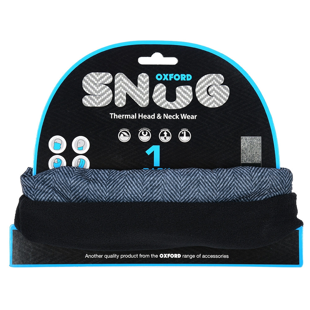 OXFORD KOŁNIERZ OCIEPLAJĄCY SNUG HERRINGBONE KOLOR SZARY – zdjęcie 2