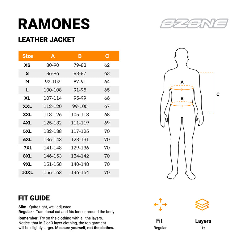 KURTKA MOTOCYKLOWA SKÓRZANA OZONE RAMONES BLACK