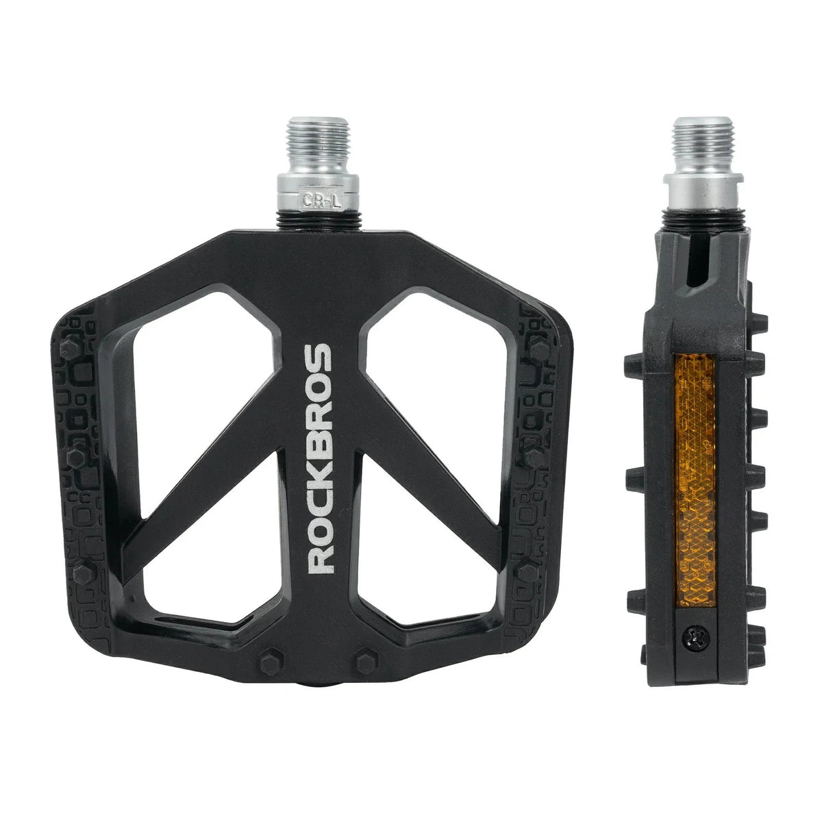 Pedały rowerowe platformowe Rockbros BP2602 nylonowe łożyska maszynowe 9/16 MTB CZARNE