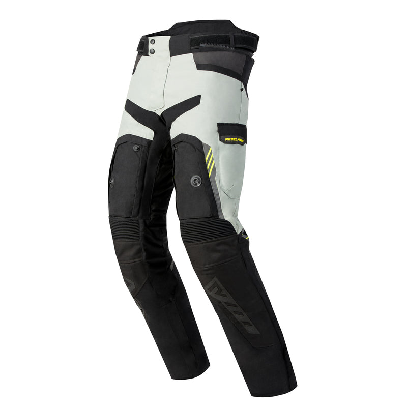 SPODNIE MOTOCYKLOWE TEKSTYLNE REBELHORN PATROL GREY BLACK FLUO YELLOW