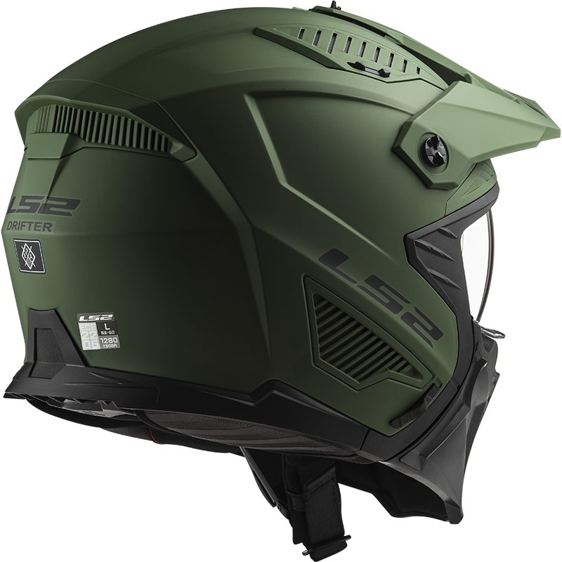 KASK LS2 OF606 DRIFTER SOLID MATT MILI GREEN-06