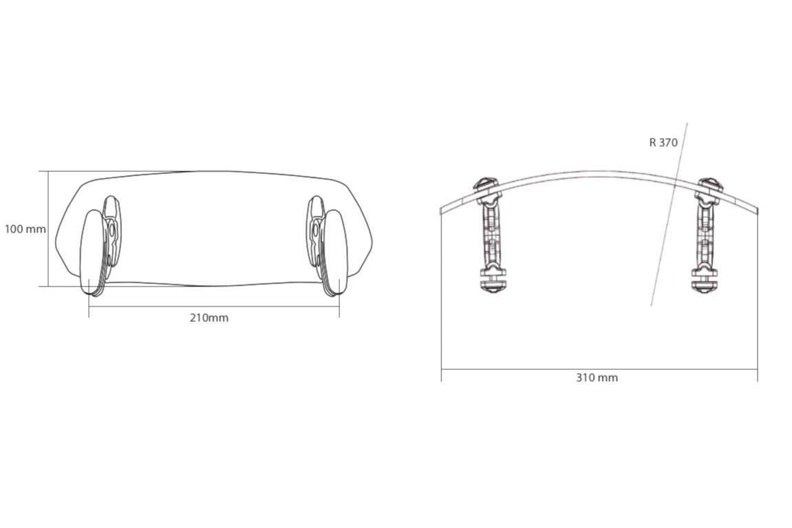 REGULOWANY DEFLEKTOR PUIG TOURING 27,7X10 CM (CLIP-ON) DO BENELLI TRK 502 MOCNO PRZYCIEMNIONY