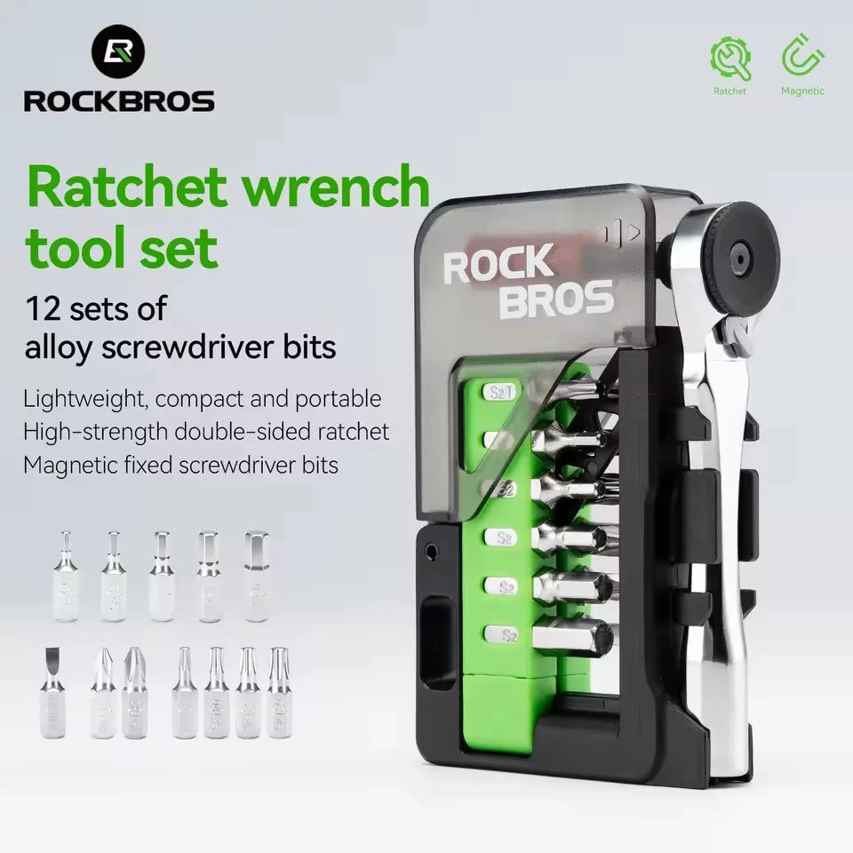 Klucz grzechotkowy magnetyczny z bitami 12 w 1 Rockbros