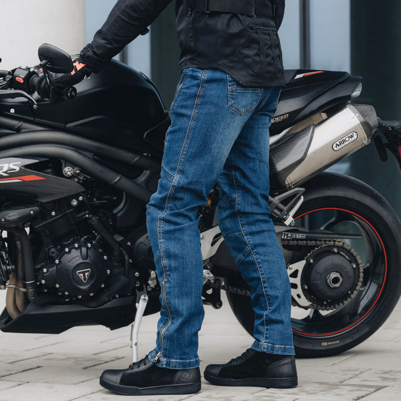 JEANSY MOTOCYKLOWE REBELHORN HAWK 3 REGULAR FIT WASHED BLUE