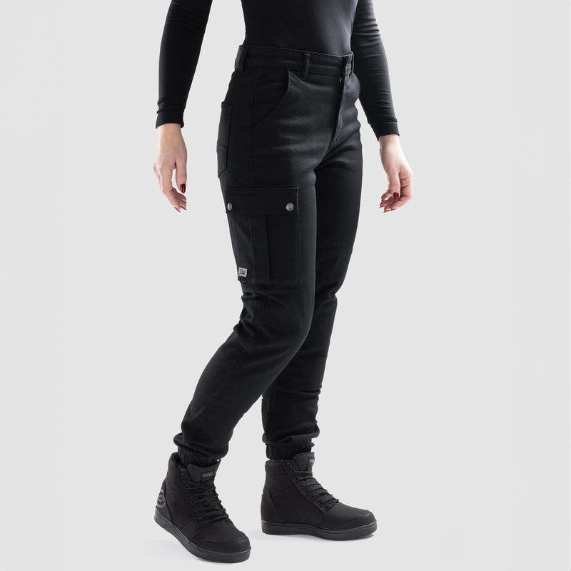JEANSY MOTOCYKLOWE DAMSKIE OZONE JANE JOGGER FIT BLACK 26/30