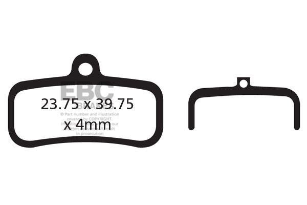 CFA493R - Klocki hamulcowe rowerowe (organiczne wyczynowe) EBC Brakes