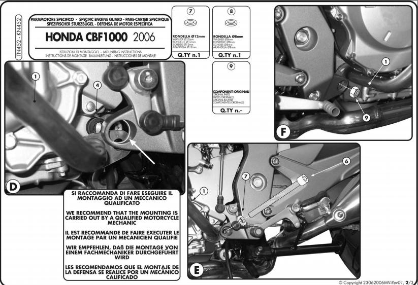 KAPPA GMOLE OSŁONY SILNIKA HONDA CBF 1000 (06-09) CZARNE – zdjęcie 2