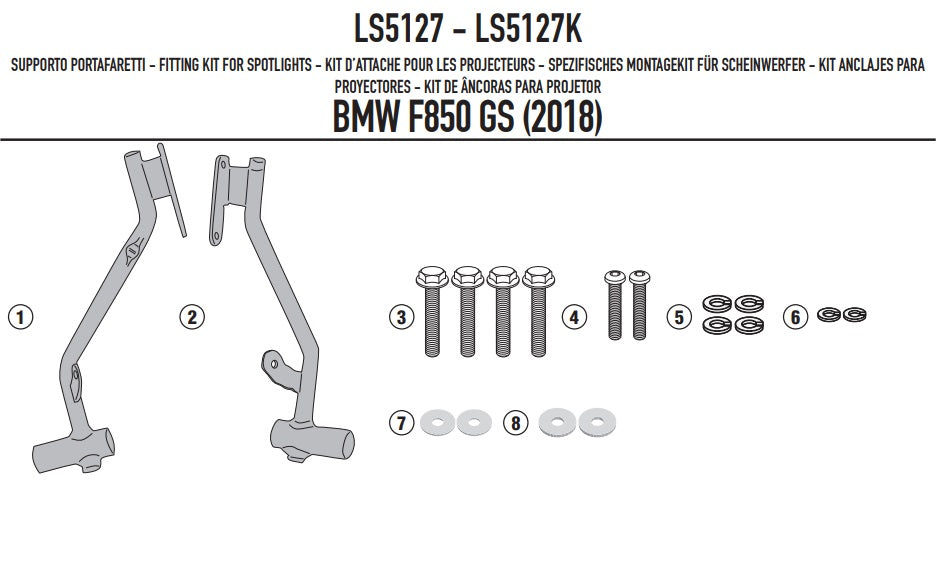 KAPPA MOCOWANIE HALOGENÓW KS310 KS322 BMW F 750GS '18-'20